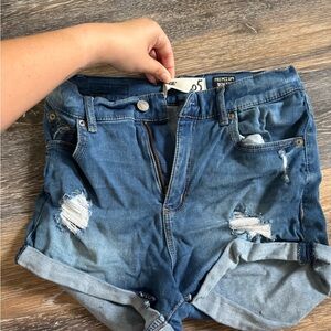 Blue Distressed Jean Shorts